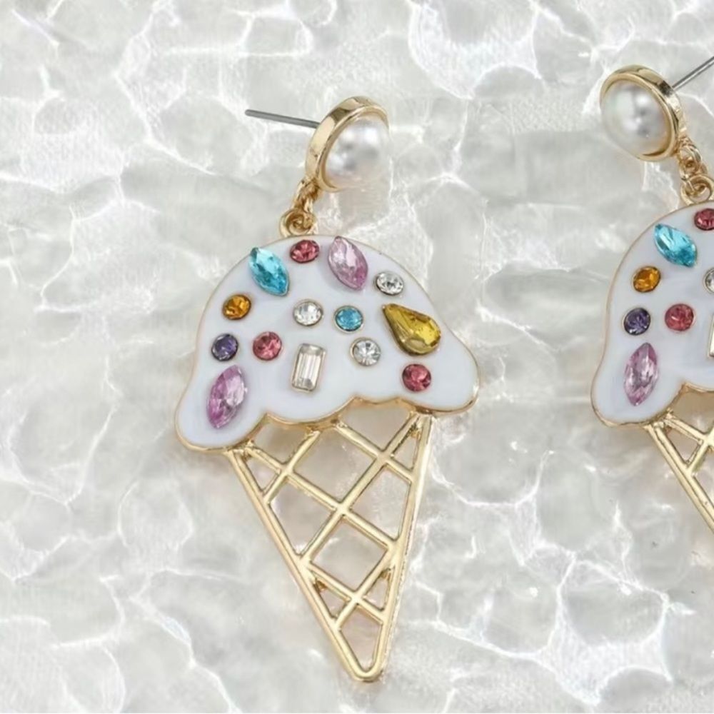 🔅🆕 🔅 Darling BoHo Rhinestone 🍭 Ice Cream Earrings 🍦✨ - Picture 5 of 13